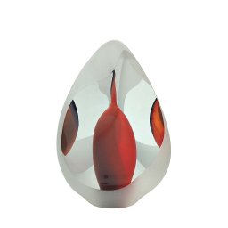 Kristalglazen 3D Traan Urn Reflection Red (0.08 liter)