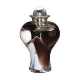 Grote Glazen Urn Wit-Bruin (3.5 liter)
