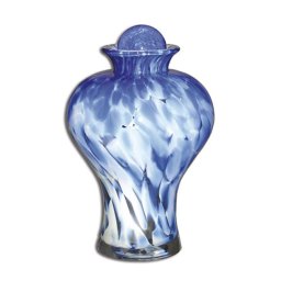 Grote Glazen Urn Blauw-Wit (3.5 liter)