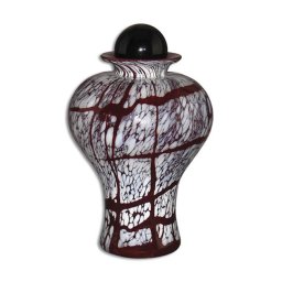 Grote Glazen Urn Bruin-Wit (3.5 liter)