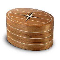 Ovalen Urn Roma Windroos Teak (7.4 liter)