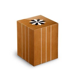 Rechthoekige Urn Columbarium Windroos Teak (4 liter)
