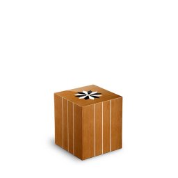 Rechthoekige Mini Urn Fenice Windroos Teak (0.1 liter)
