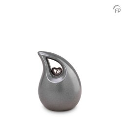 Mini Keramische Teardrop Urn Grey Metallic (0.8 liter)