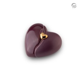 Kleine Keramische Hart Urn Bordeaux-Paars (1.4 liter)