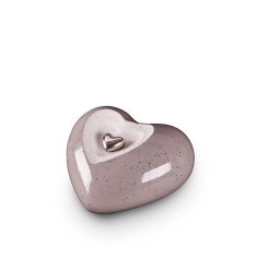 Kleine Keramische Hart Urn Grijs - Zilver Hart (1.4 liter)