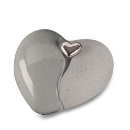 Grote Keramische Hart Urn Double Grey (3.8 liter)