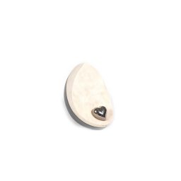 Kleine Keramische DAKRI Urn (0.8 liter), Witzwarte Glazuur, Zilver Hart