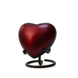 Trinity Crimson Dark Red Hart Urn, inclusief Standaard (0.11 liter)
