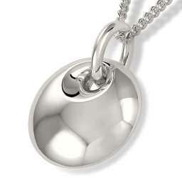 Zilveren Ronde Bolle Ashanger inclusief Collier