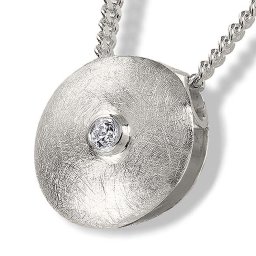 Ronde Zilveren Ashanger Zirkonia inclusief Collier