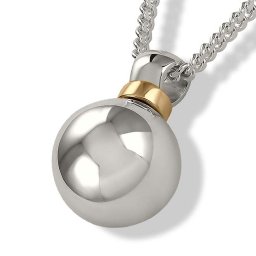 Zilveren Bolvormige Ashanger inclusief Collier