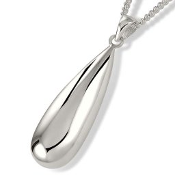Zilveren Druppelvormige Ashanger inclusief Collier