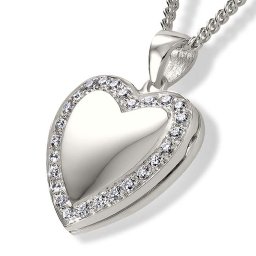 Zilveren Hartmedaillon voor Foto en As inclusief Collier