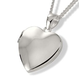 Zilveren Hartmedaillon voor Foto en As inclusief Collier