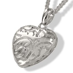 Zilveren Ashanger Barock Stijl Hart inclusief Collier