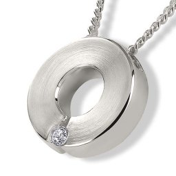 Zilveren Ronde Duo Ashanger Zirkonia, inclusief Collier