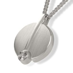 Zilveren Ronde Ashanger Zirkonia, inclusief Collier
