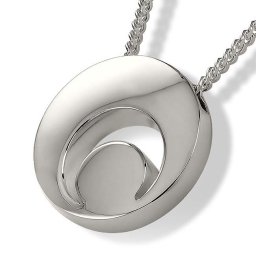 Zilveren Ronde Ashanger Halve Maan, inclusief Collier