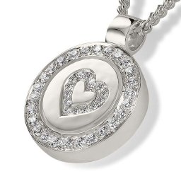 Zilveren Ashanger Zirkonia Ring en Hart, inclusief Collier