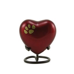 Crimson Odyssey Hart Urn met Pootje, inclusief Standaard (0.05 liter)
