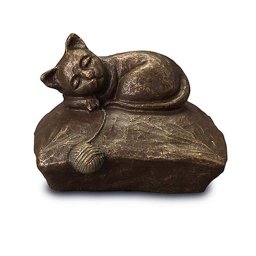 Keramische Dieren Urn Rustend katje (1 liter)