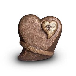 Keramische Dieren Urn Hart met Halsband (1.5 liter)