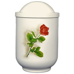 Design Urn Rode Roos op Wit (4 liter)