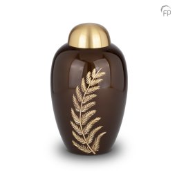 Grote Messing Urn Bruin, Matgouden Varenblad (3.2 liter)