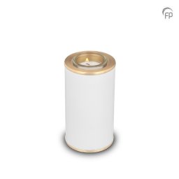 Urn met Waxinelichtje Wit - Messing Sieranden (0.4 liter)