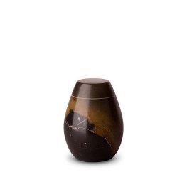 Marmeren Mini Urn Zwart - Beige (0.15 liter)