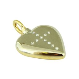 Bicolor Gouden Ashanger Mooi Hart, 11 Diamantjes