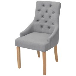 vidaXL Eetkamerstoelen 4 st stof lichtgrijs