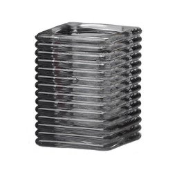 Vierkant ribbelglas voor refills (rook)