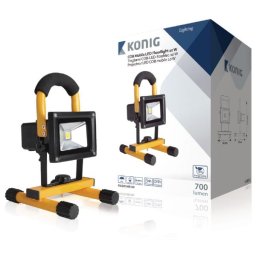 Mobiele LED Floodlight 10 W 700 lm Zwart / Geel