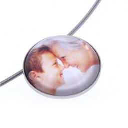 Edelstalen Asmedaillon met Kleurenfoto