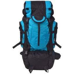 vidaXL Rugzak hiking XXL 75 L zwart en blauw