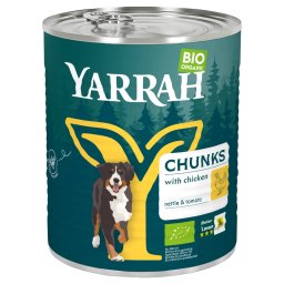 6x820g biologisch chunks met kip Yarrah Hondenvoer