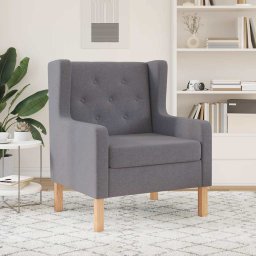 vidaXL Fauteuil stof grijs