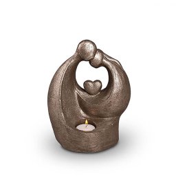 Keramische Art Urn Verlichte Troost met Hart Zilver (1 liter)
