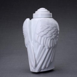Keramische Crematie As Urn Wings White (3.1 liter)