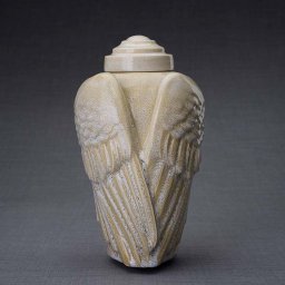 Keramische Crematie As Urn Wings Light Sand (3.1 liter)