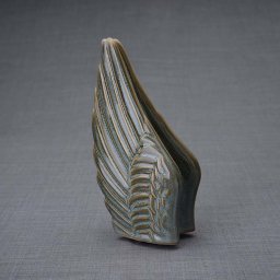 Keramische Mini Urn Wings Green Oiled (0.22 liter)