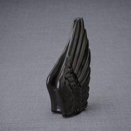 Keramische Mini Urn Wings Inktzwart (0.22 liter)