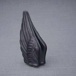 Keramische Mini Urn Wings Matzwart (0.22 liter)