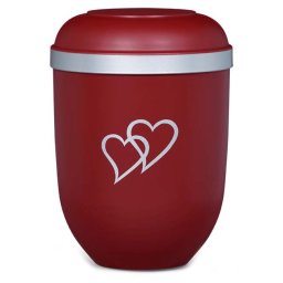 Biologisch Afbreekbare Eco Urn - Silver Hearts (4.5 liter)