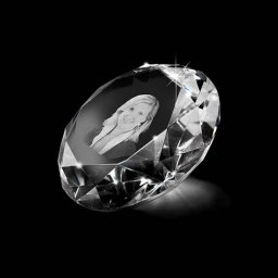 Kristalglas Diamant met Lasergravure (5 cm.)
