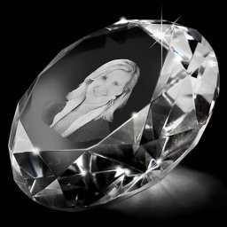 Kristalglas XL Diamant Lasergravure (20 cm.)