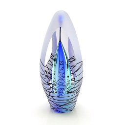 Premium Kristalglazen 3D Traan Urn Spirit Purple (0.07 liter)