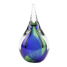 Kristalglazen 3D Mini Traan Urn Blauwgroen (0.05 liter)